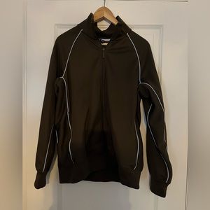 Brown gap zip up sweat jacket